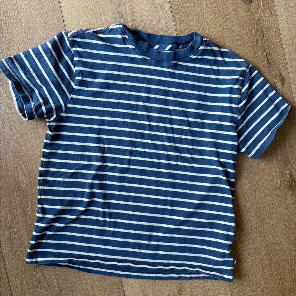 Crewcuts Navy and White Striped Tee